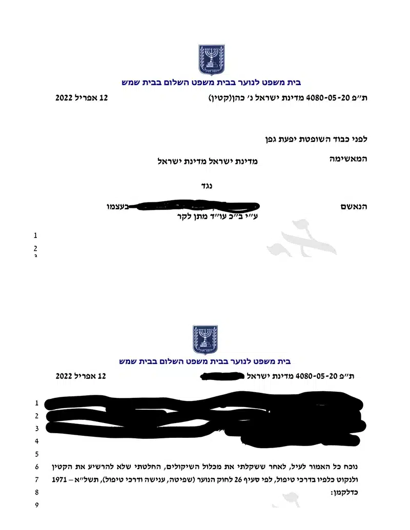 בית משפט לנוער בבית משפט השלום בבית שמש