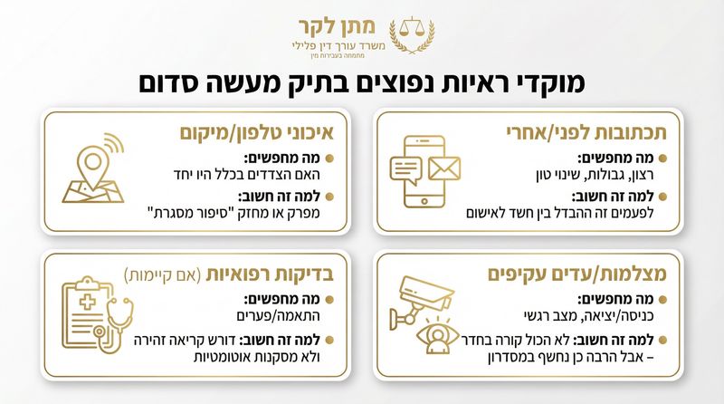 מוקדי ראיות נפוצים במעשה סדום - עורך דין פלילי מתן לקר