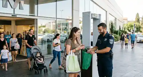 שומר בכניסה לקניון
