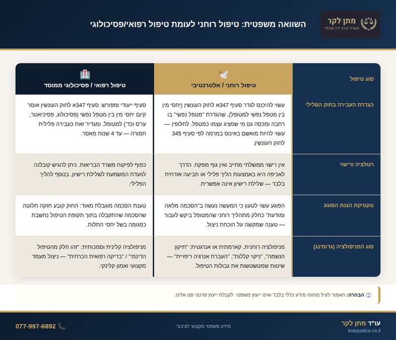 השוואה טיפול רוחני מול טיפול משפטי